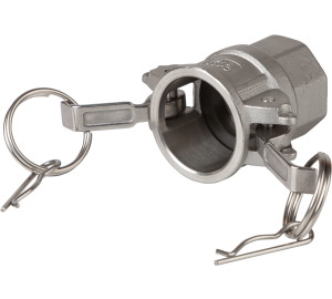 Racor Tipo D: Camlock Hembra – Rosca Hembra ISO 7-1 (EN 10226-1).